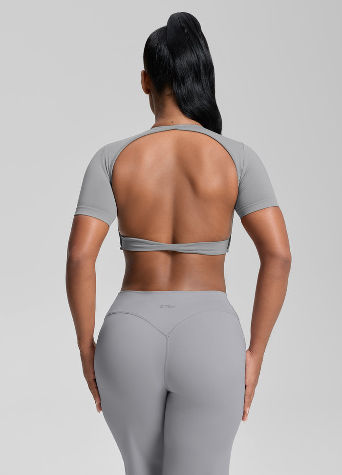 Ultrasculpt Top Corto Senza Cuciture con Scollo Rotondo, Schiena Scoperta, Coppe Rimovibili