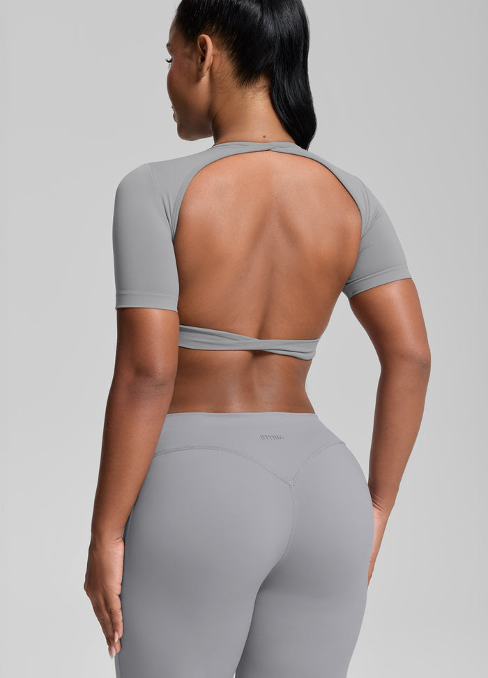 Ultrasculpt Top Corto Senza Cuciture con Scollo Rotondo, Schiena Scoperta, Coppe Rimovibili