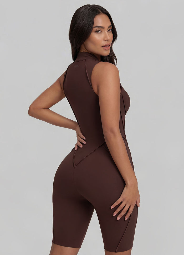 Closed-Back Sleeveless Shorts Catsuit