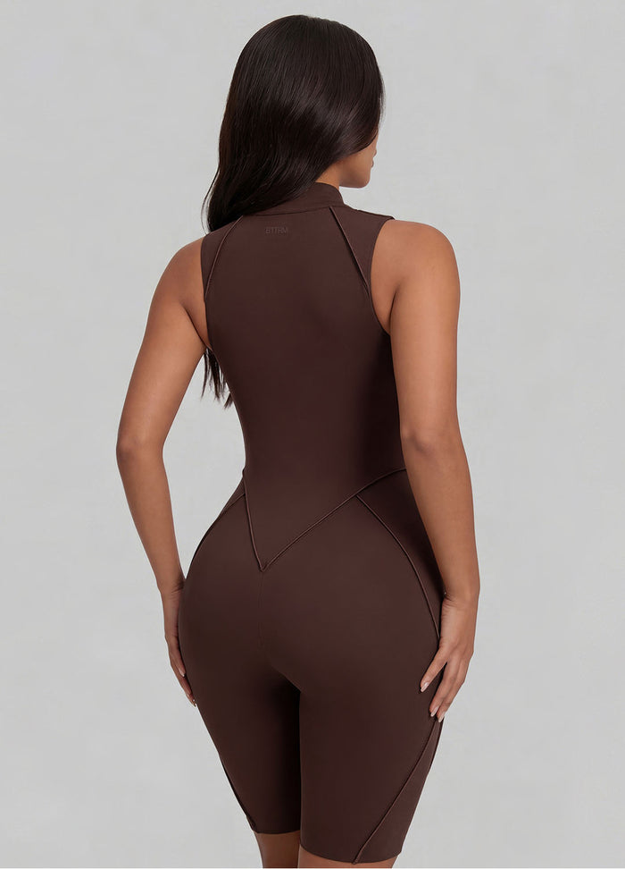 Closed-Back Sleeveless Shorts Catsuit