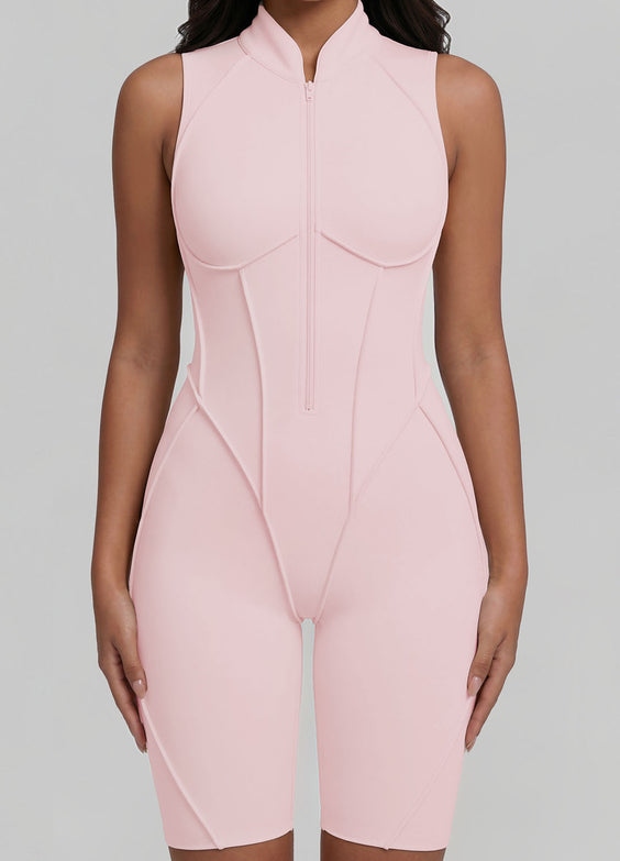 Closed-Back Sleeveless Shorts Catsuit