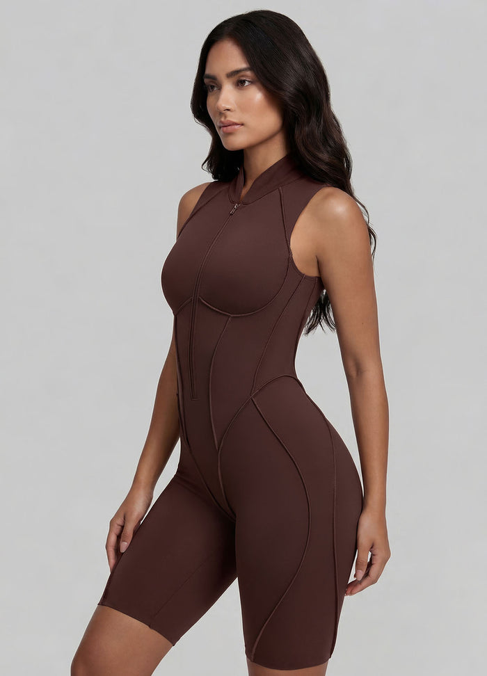 Closed-Back Sleeveless Shorts Catsuit