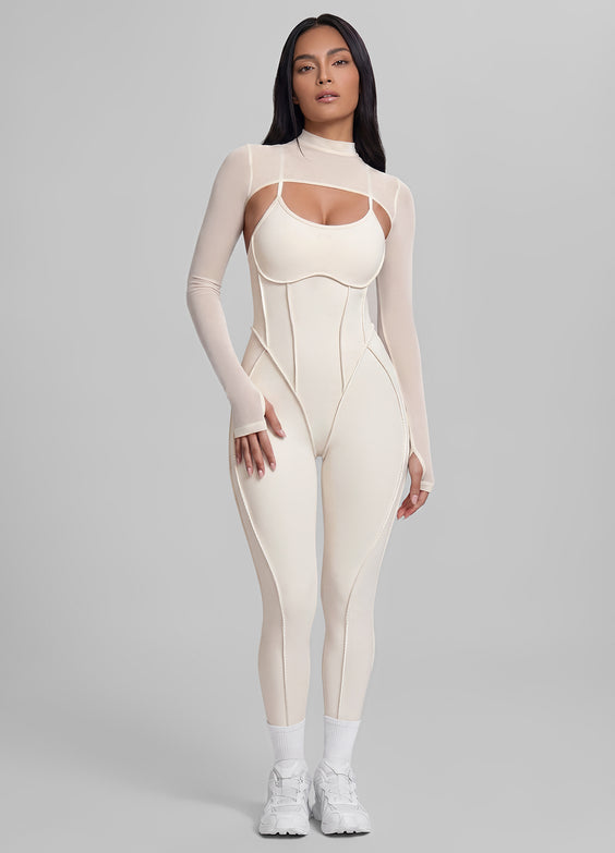 Mesh Bolero Long Sleeve Top