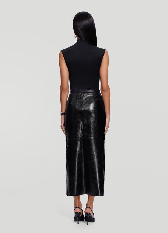 Faux Leather Pencil Maxi Skirt