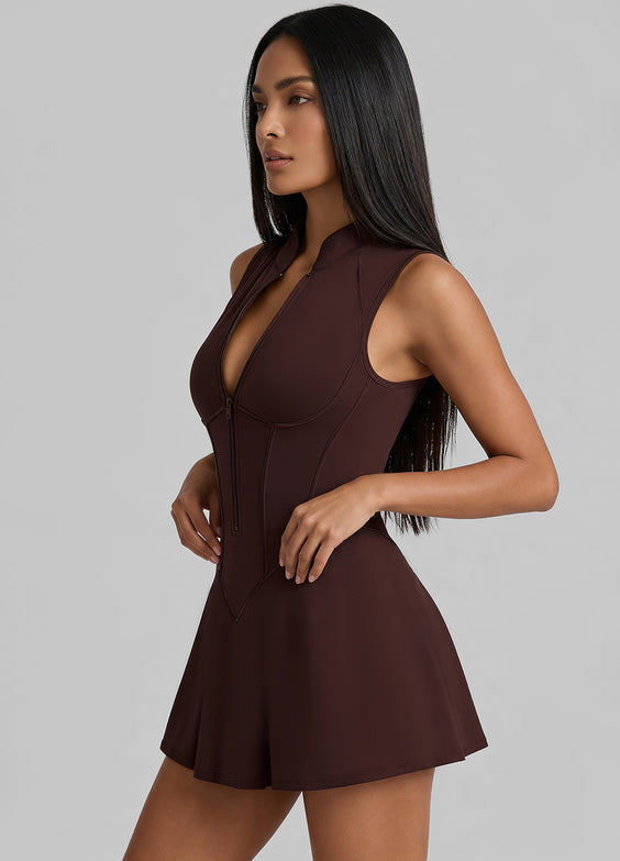 Closed-Back Contour Mini Dress