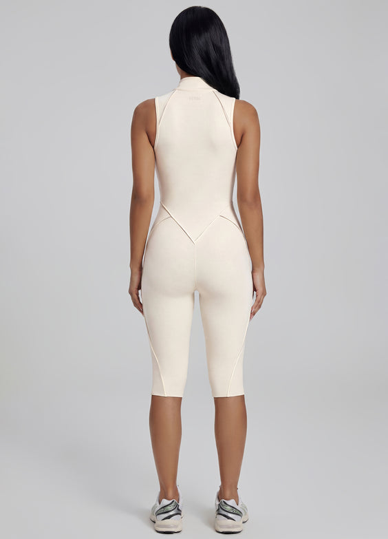 Closed-Back Sleeveless Capri Catsuit