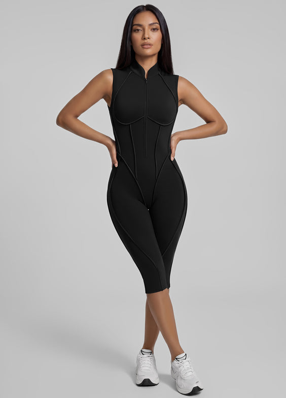 Closed-Back Sleeveless Capri Catsuit