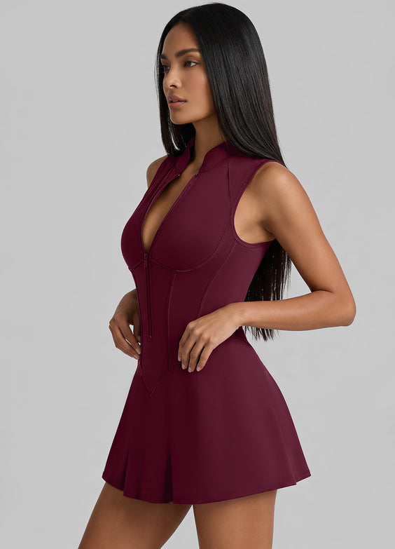 Closed-Back Contour Mini Dress