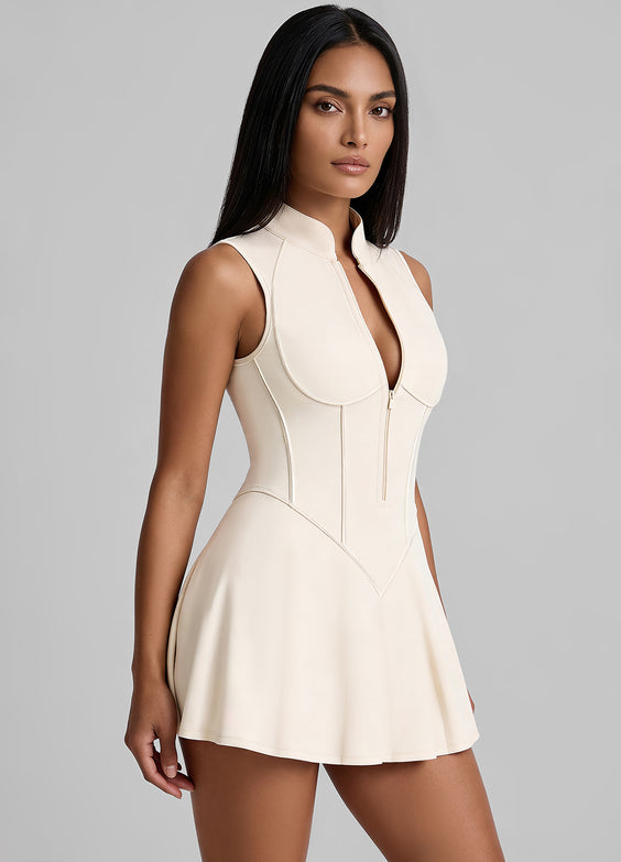 Closed-Back Contour Mini Dress