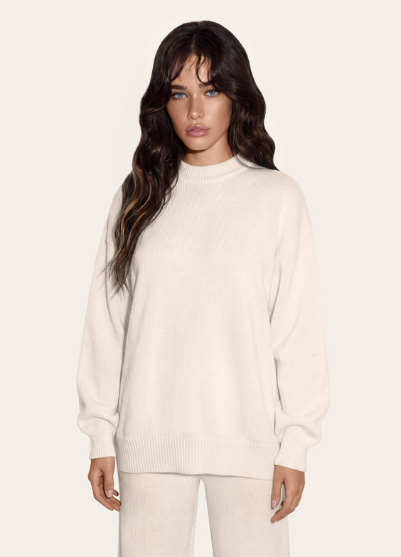 Maglione donna girocollo in maglia leggera