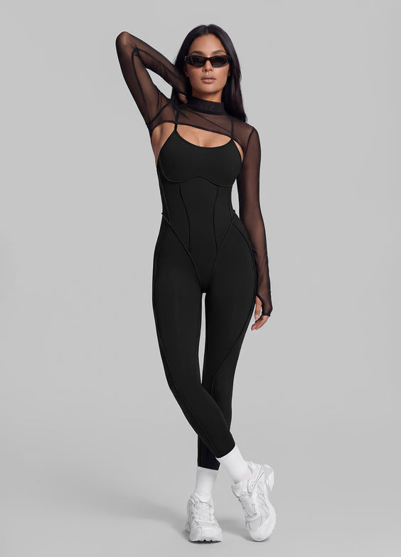 Mesh Bolero Long Sleeve Top