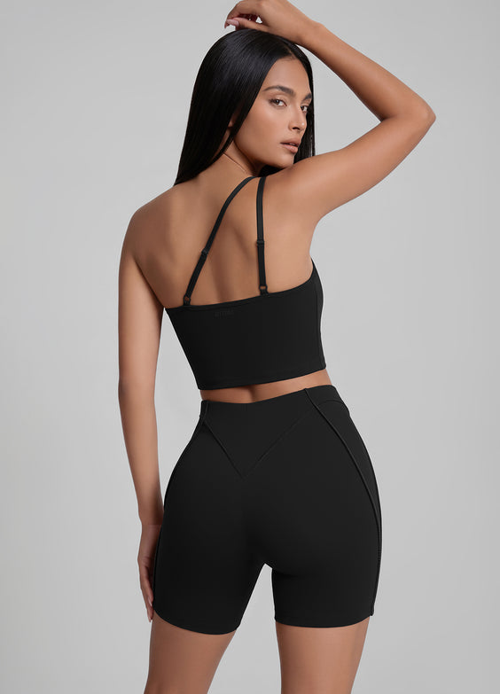 One-Shoulder Cutout Crop Top