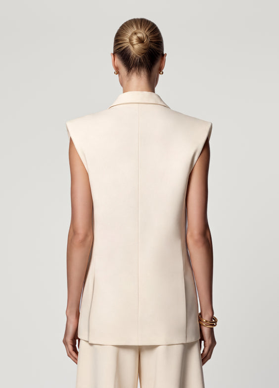 Double-Breasted Longline Vest