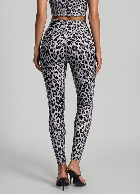 Snow Leopard Contour Stitch Leggings