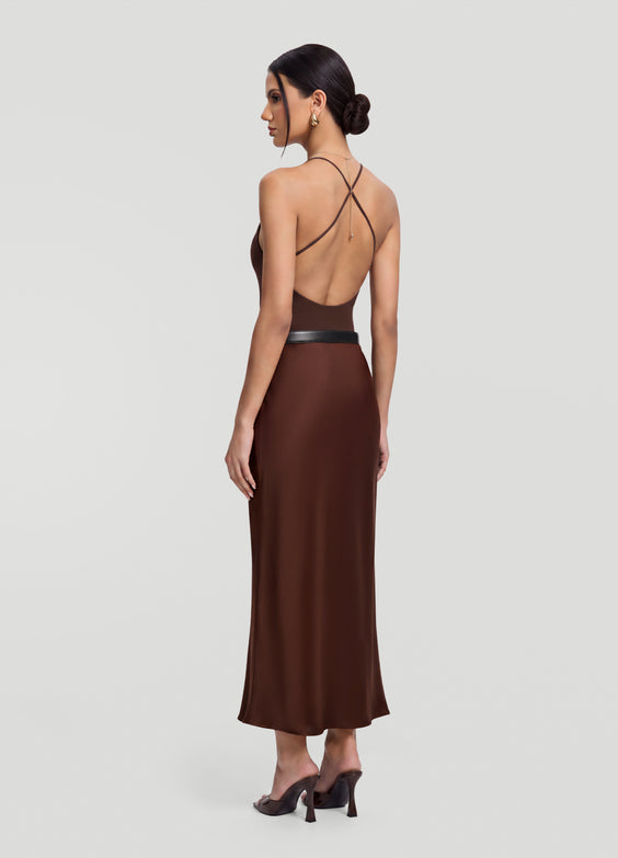 Satin Midi Skirt