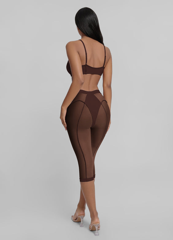 Semi-Sheer High-Rise Capri Leggings