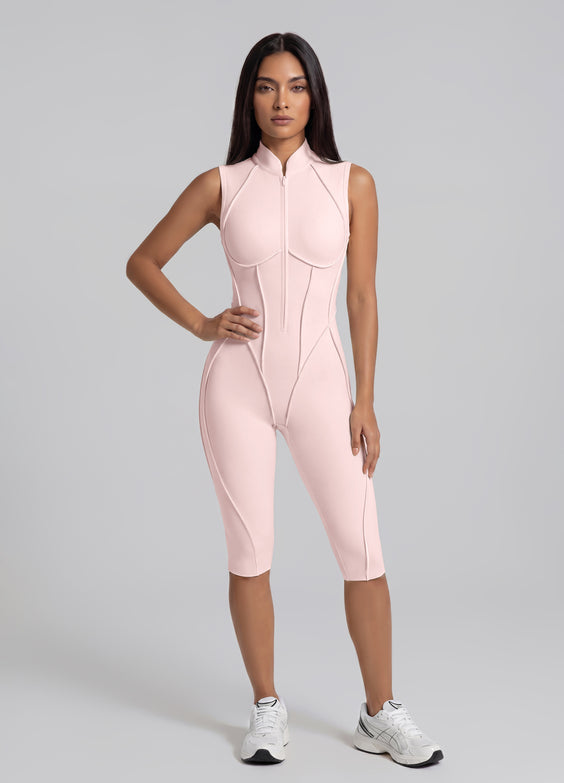 Closed-Back Sleeveless Capri Catsuit