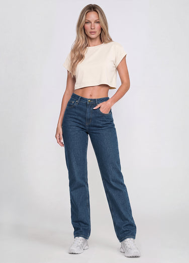 High Waisted Straight Jeans