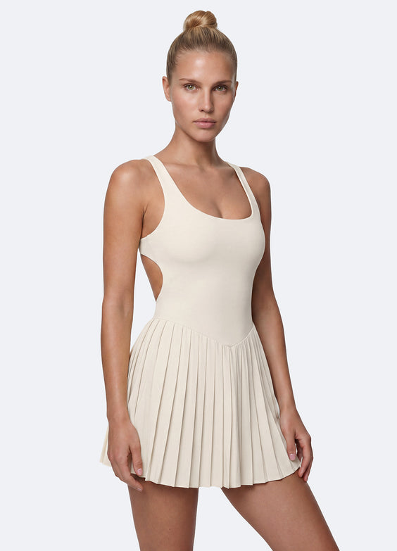 Open-Back Pleated Tennis Dress