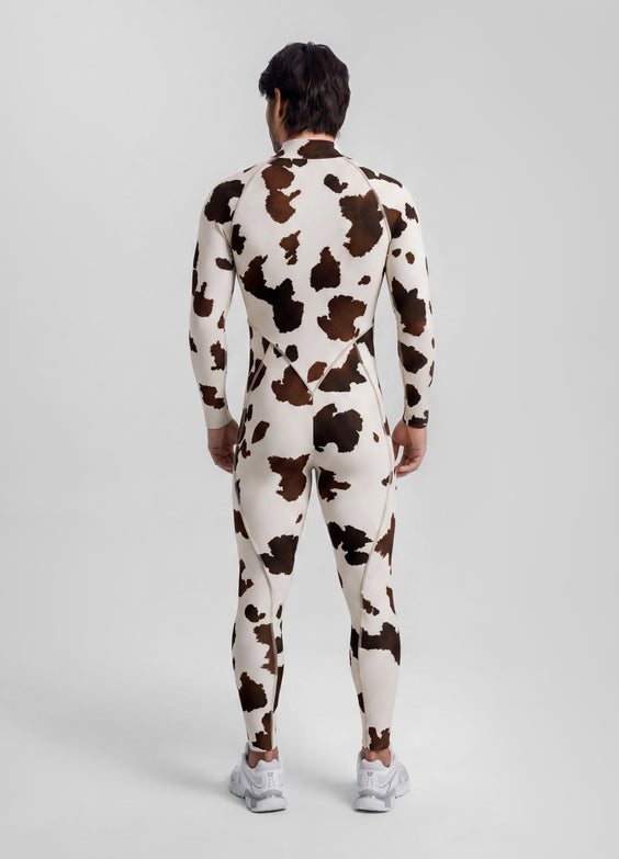 Mocha Cow Closed-Back Herosuit