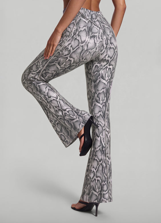 Silver Snake Longline Flare Leggings