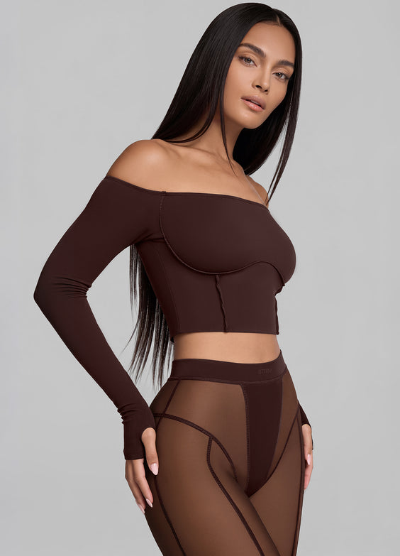 Off-the-Shoulder Long Sleeve Top