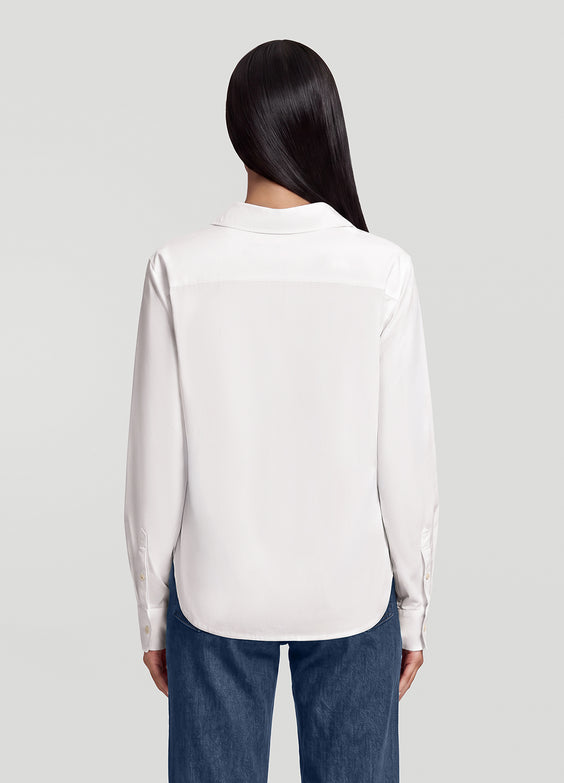 Camisa de algodão ajustada com botões
