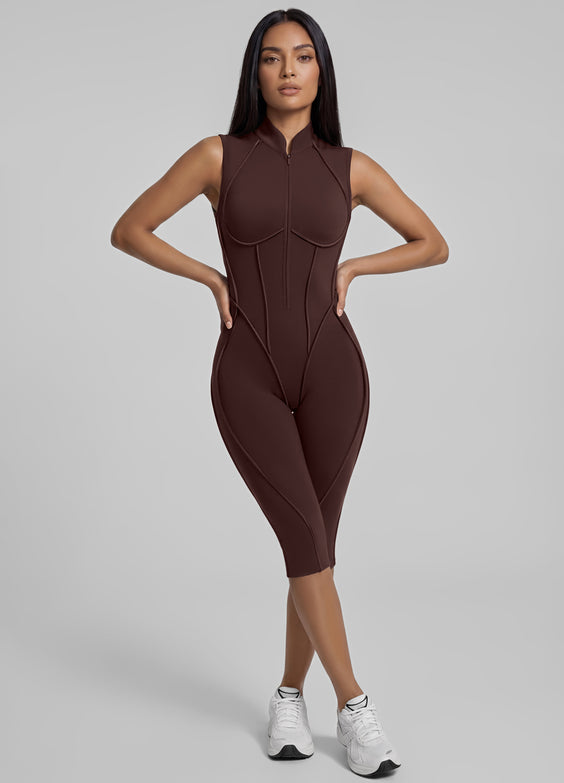 Closed-Back Sleeveless Capri Catsuit