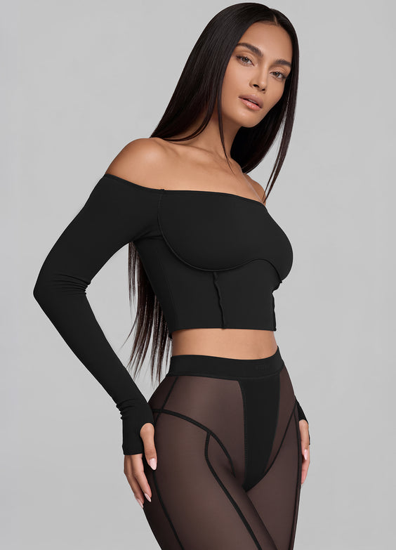 Off-the-Shoulder Long Sleeve Top