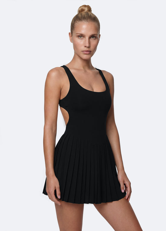 Open-Back Pleated Tennis Dress