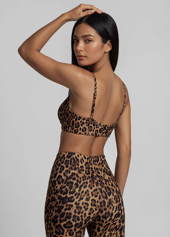 Golden Leopard Contour Stitch Bralette