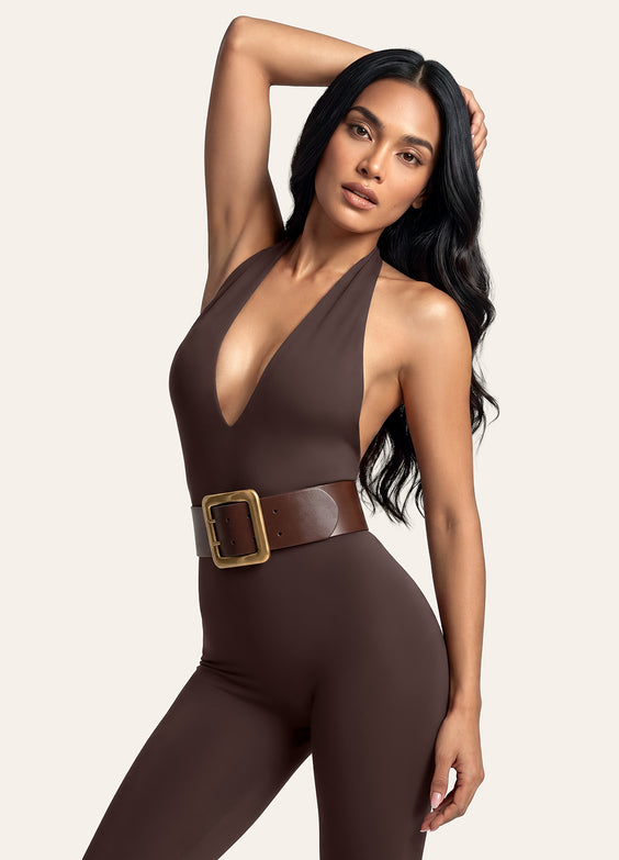Halter Neck Capri Jumpsuit