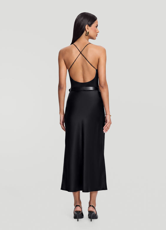 Satin Midi Skirt
