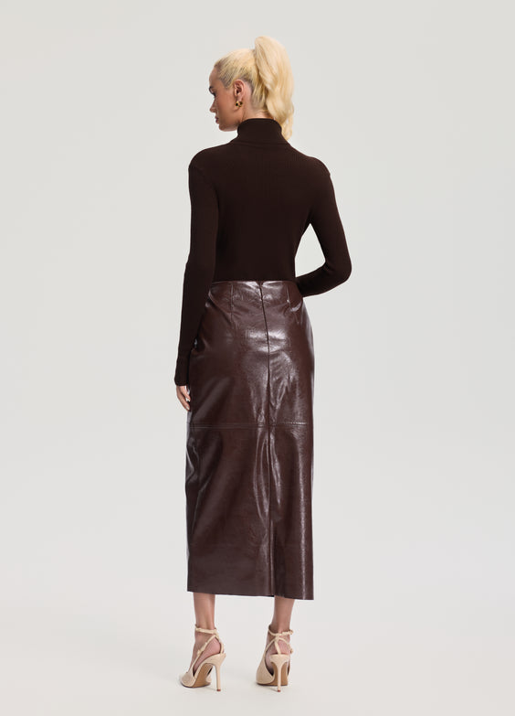 Ribbed Wool Blend Turtleneck