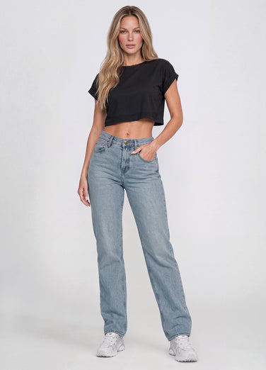 High Waisted Straight Jeans