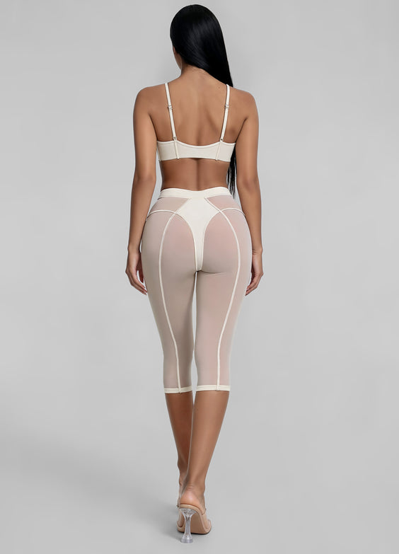 Semi-Sheer High-Rise Capri Leggings