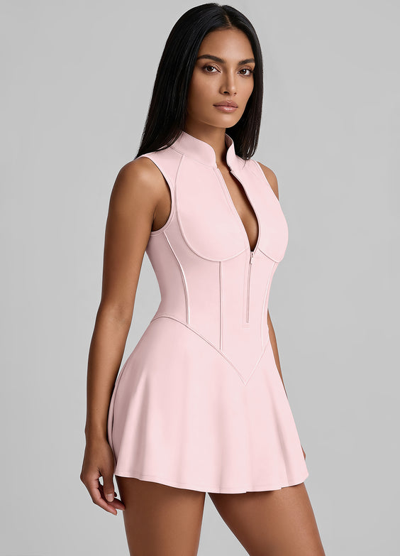 Closed-Back Contour Mini Dress
