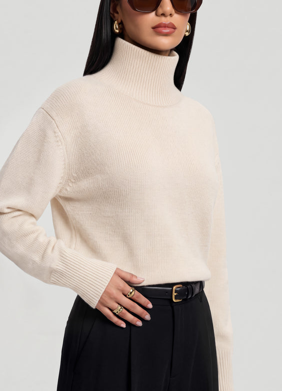 Oversized Wool Turtleneck Sweater