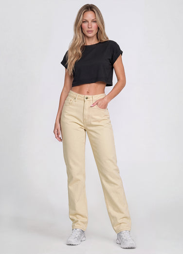High Waisted Straight Jeans