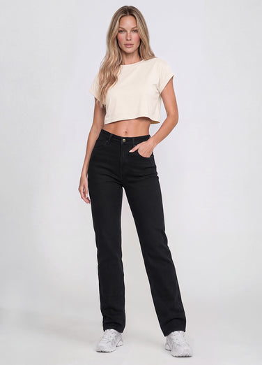 High Waisted Straight Jeans
