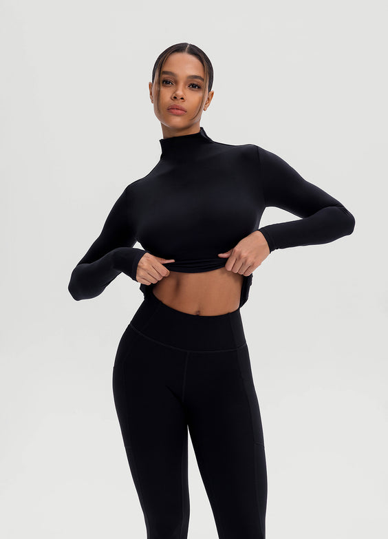 Mock Neck Long Sleeve Top