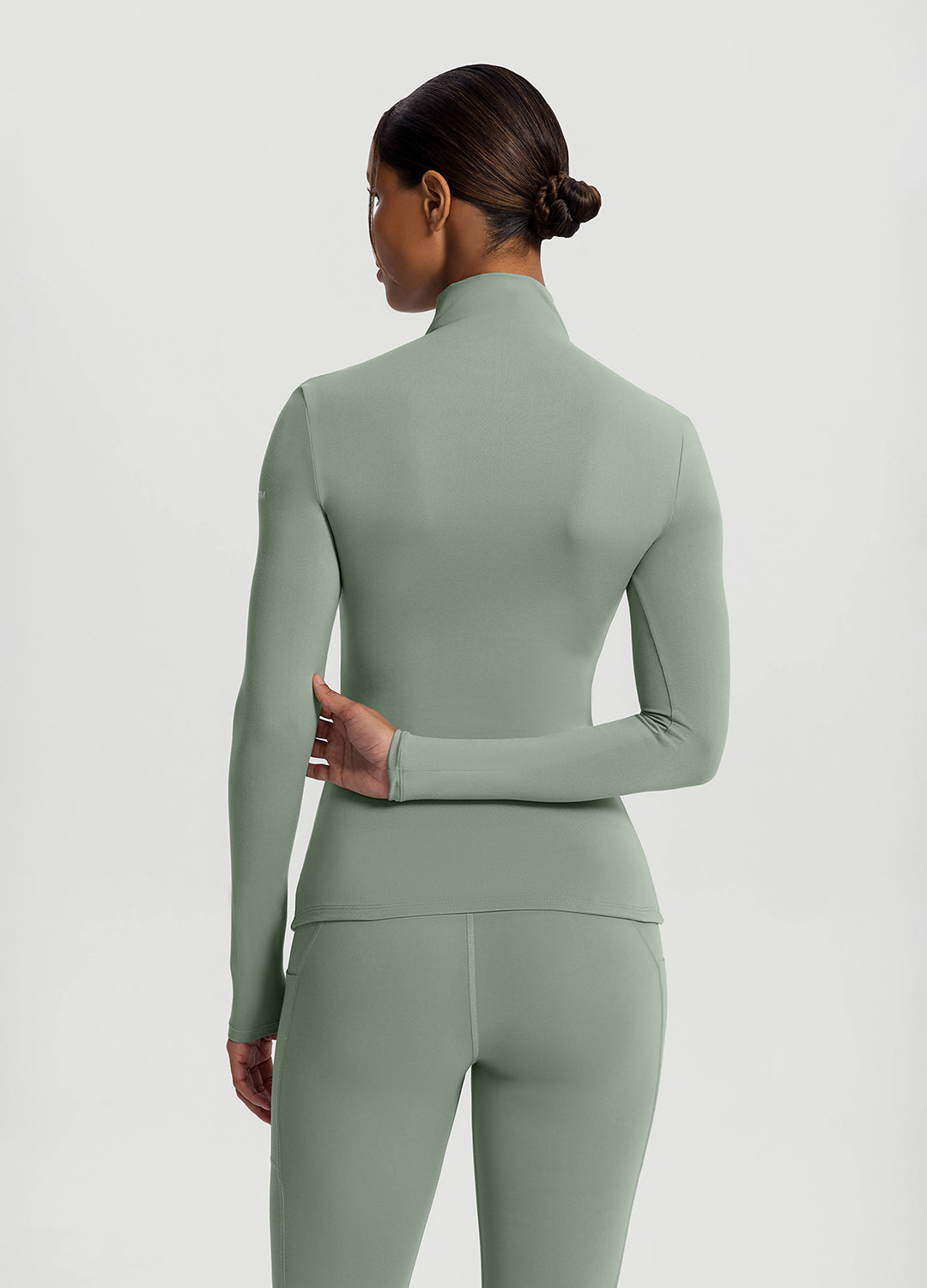 Mock Neck Long Sleeve Top (Color: Sage Green) | BetterMe Store