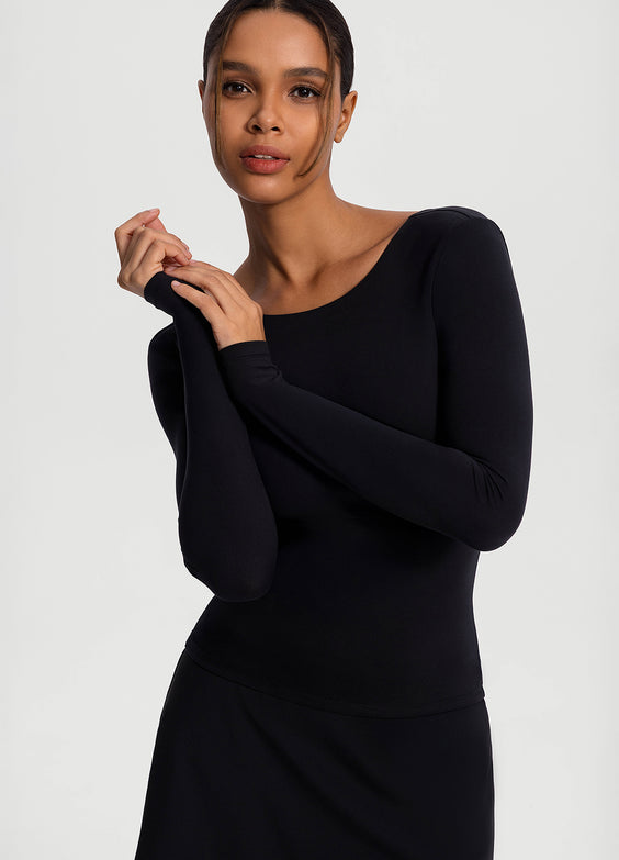 Open-Back Long Sleeve Top