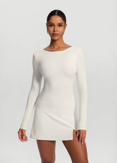 Open-Back Long Sleeve Top