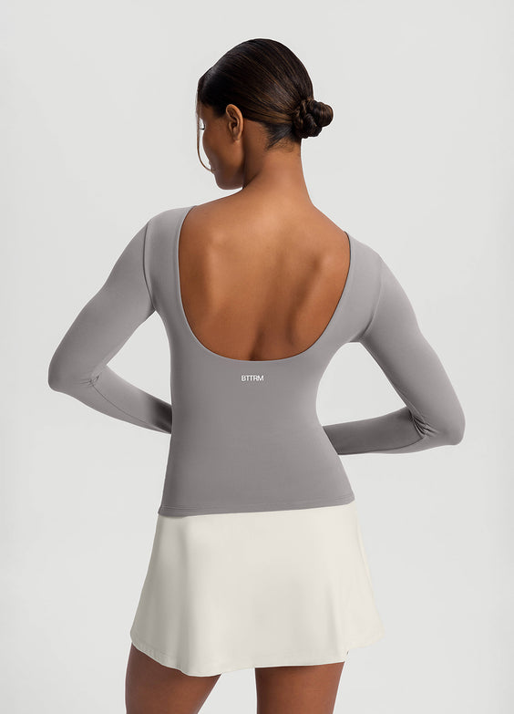 Open-Back Long Sleeve Top