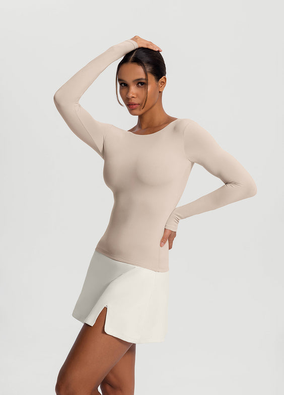 Open-Back Long Sleeve Top