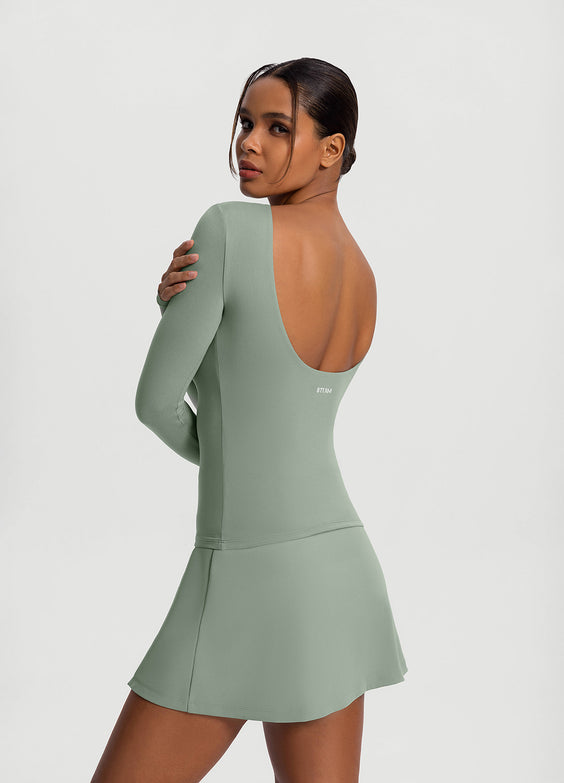 Open-Back Long Sleeve Top