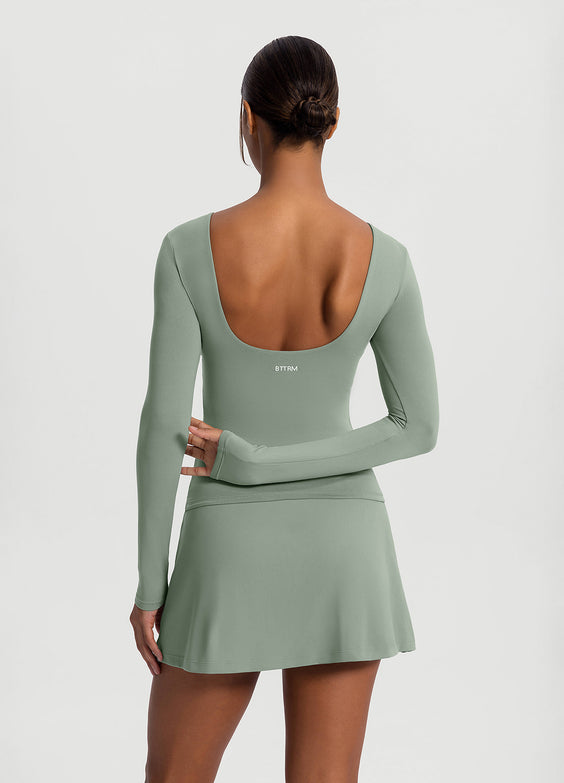 Open-Back Long Sleeve Top