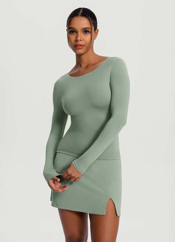 Open-Back Long Sleeve Top
