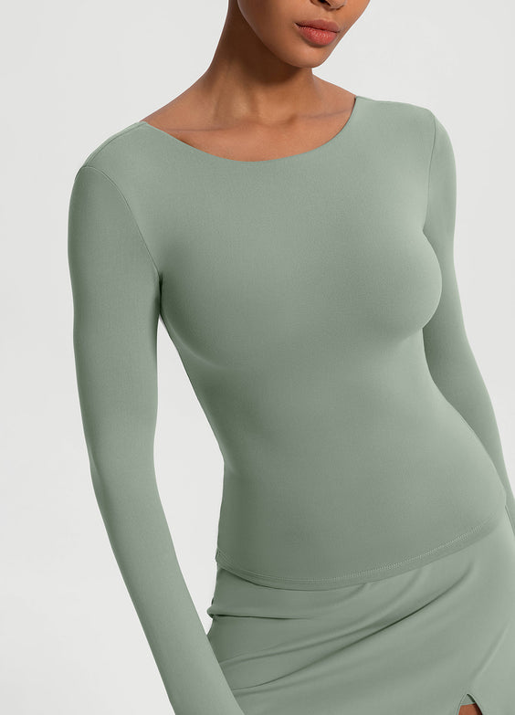 Open-Back Long Sleeve Top